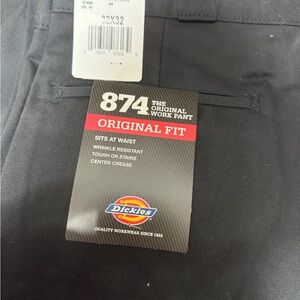 Dickies Black 874 Original Fit Work Pant - Tag Shown